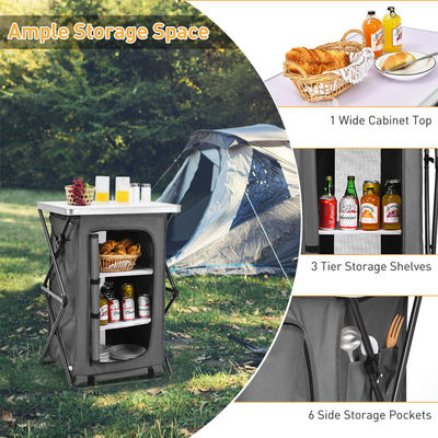 Muebles para exteriores mesa plegable portátil para jardín de campamento armario de almacenamiento portátil