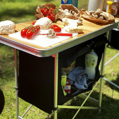 Cuarto de almacenamiento de picnic de bambú ligero para eventos de patio de jardín al aire libre