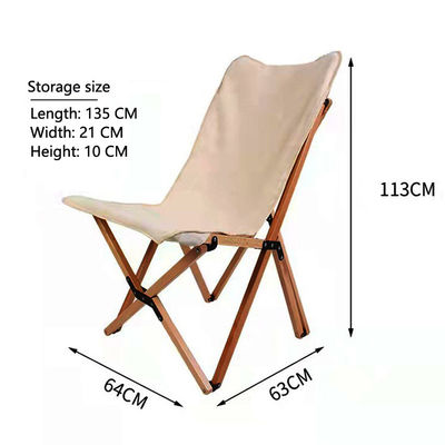 Silla de madera de haya ultraligera Silla de campamento de mariposa plegable portátil para adultos