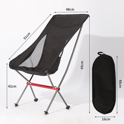 Excursiones al aire libre Viajes de aluminio de peso ligero de la parte posterior de la malla portátil plegable de acampada Moon Chair