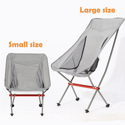 Excursiones al aire libre Viajes de aluminio de peso ligero de la parte posterior de la malla portátil plegable de acampada Moon Chair