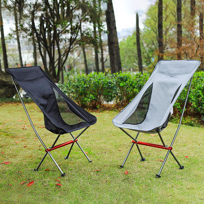 Excursiones al aire libre Viajes de aluminio de peso ligero de la parte posterior de la malla portátil plegable de acampada Moon Chair