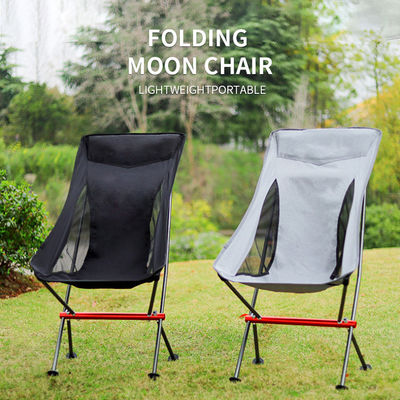 Excursiones al aire libre Viajes de aluminio de peso ligero de la parte posterior de la malla portátil plegable de acampada Moon Chair