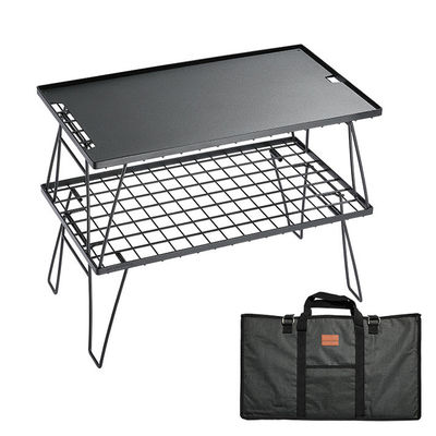 Mesa plegable exterior ligera portátil de aluminio metálico de bambú para senderismo y campamento