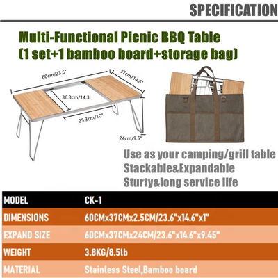 Cuadro de cocina ligero portátil ajustable barbacoa playa picnic camping cocina IGT con 1