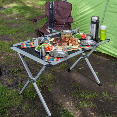 Mesa plegable de aluminio ligero portátil para eventos de fiesta en el patio del jardín al aire libre