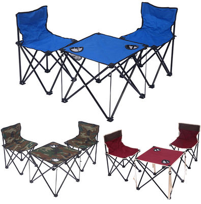Pesca Camping Tejido de playa Doble Portable Silla y Mesa de Jardín para Adultos