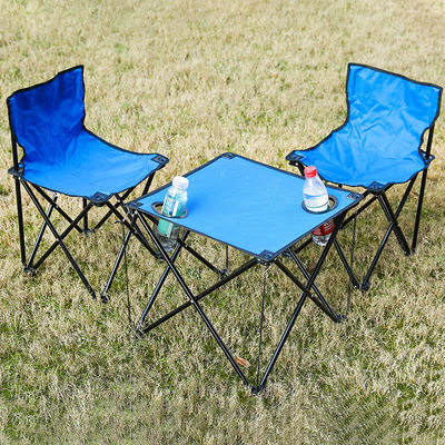Pesca Camping Tejido de playa Doble Portable Silla y Mesa de Jardín para Adultos