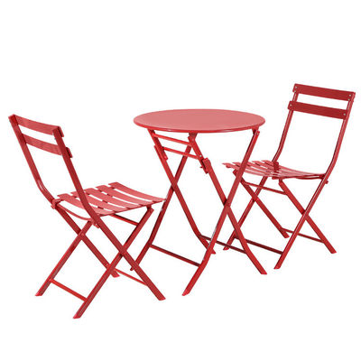 Conjunto de mesa y silla plegable de función tradicional y contemporánea para patio