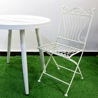 Transparente Jardín al aire libre Bistro Café Vintage Cuadrado Metal Forjado Hierro Plegable sillas de comedor