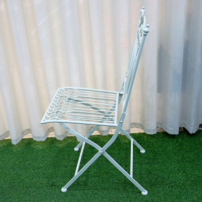 Transparente Jardín al aire libre Bistro Café Vintage Cuadrado Metal Forjado Hierro Plegable sillas de comedor