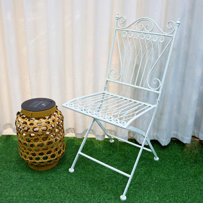 Transparente Jardín al aire libre Bistro Café Vintage Cuadrado Metal Forjado Hierro Plegable sillas de comedor