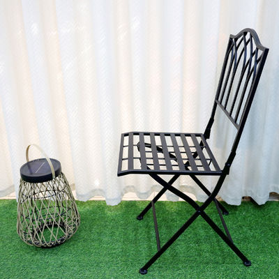Exterior Bistro Jardín Café espalda alta silla plegable de hierro forjado blanco para el evento de la boda