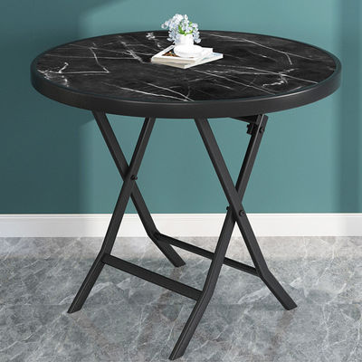 Mesa exterior de vidrio templado de metal cuadrado redondo plegable plegable mesa de comedor de café