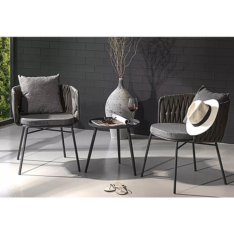 Muebles para exteriores Conjunto de jardín de acero Conjunto de restaurante de plástico de ratán para patio