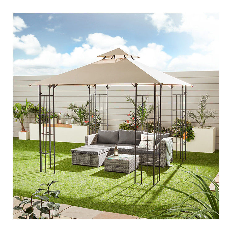 Tejido de poliéster D300 x W300 x H280cm Grill Gazebo Canopy de reemplazo para el refugio del patio