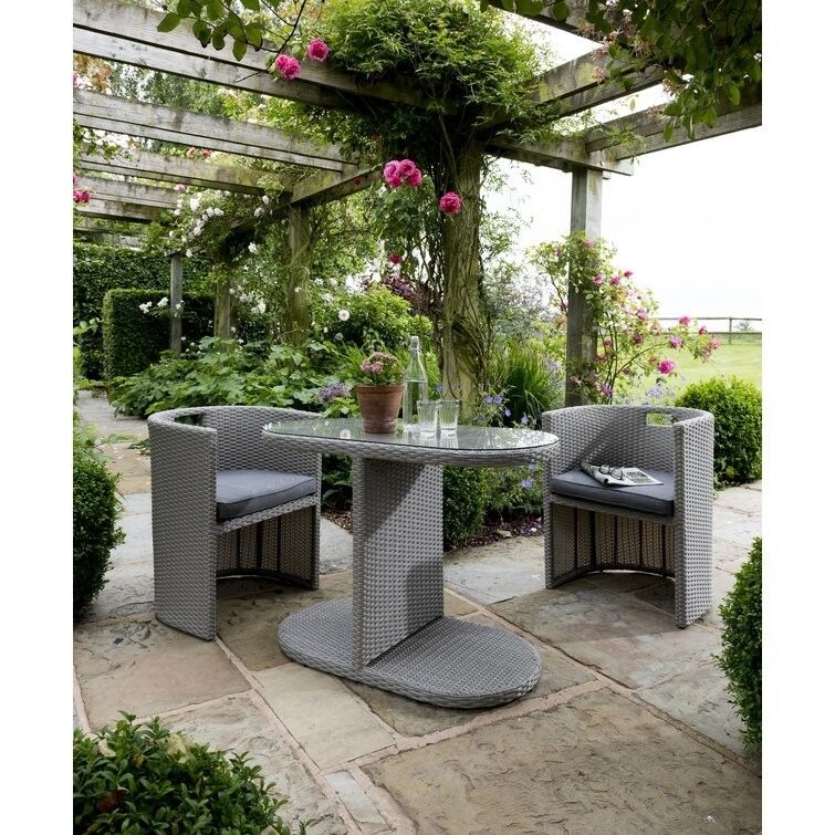 Solución de espacio pequeño Bistro al aire libre Conjunto con silla W67 x D57 x H74cm Tamaño y embalaje de correo