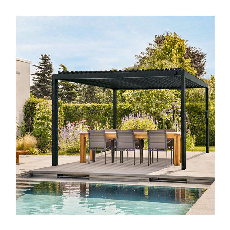 Cuadro de acero AJUNION 16X10 Pergola de metal para el jardín de techo en lucerna Bioclimático al aire libre