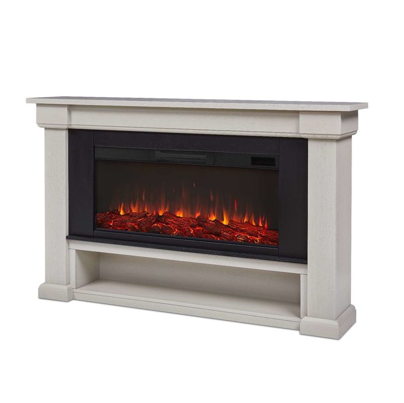 Cabinet de chimenea eléctrica con almacenamiento de leña y control remoto de salida de calor de 100 BTU