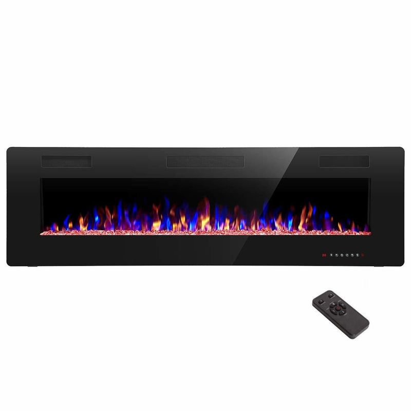 Modo de color de la cama 12 AJUNION 60 pulgadas de pared montada de impresión de pantalla de seda chimenea eléctrica