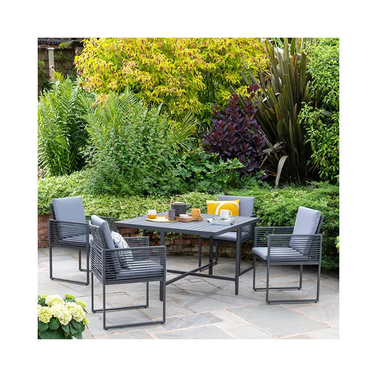 Muebles artesanales de jardín de comedor de cuerda de aluminio para diseño de ahorro de espacio al aire libre