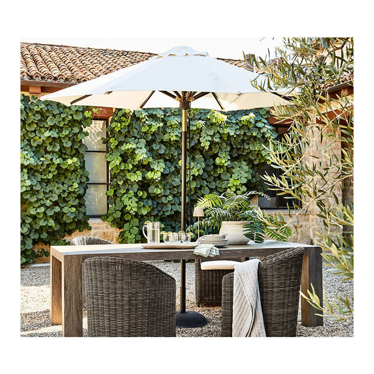 Cuadro de aluminio sombra de sol inclinada para el restaurante de jardín AJUNION 9ft Paraguas de patio redondo