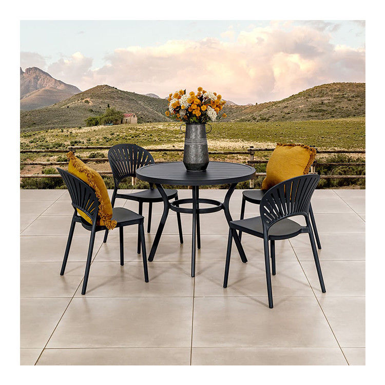 Mesa redonda de comedor y silla L 52 x W45 x H83cm tamaño conjunto para la vida al aire libre por AJUNION