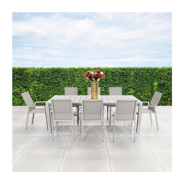 8 Personas Restaurante Mesa de comedor y silla con marco de aluminio en diseño moderno
