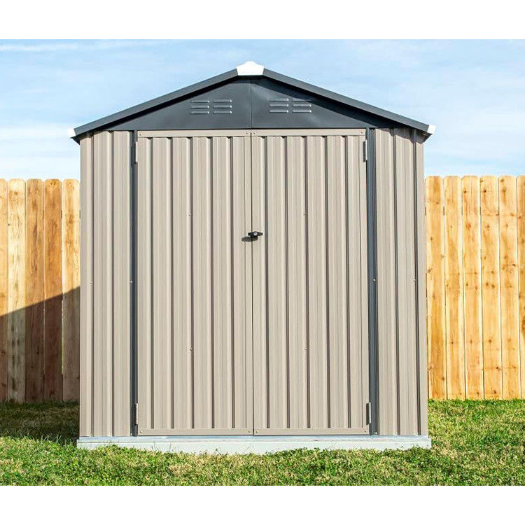 Tipo de acero de almacenamiento de metal para el patio trasero AJUNION 6x4 Outside Galvanized House