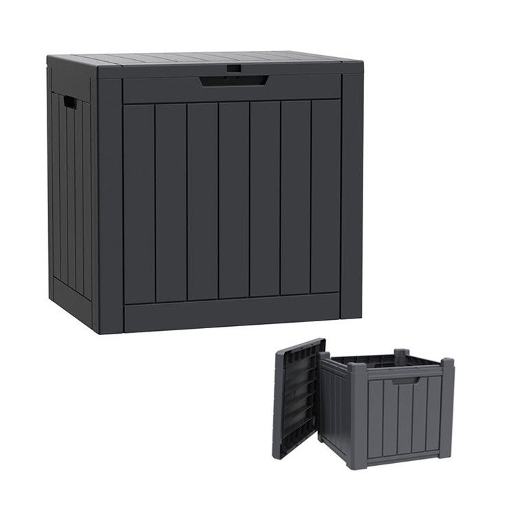 Contenedor de almacenamiento de herramientas de resina de plástico resistente al agua para exteriores para acampar y patio