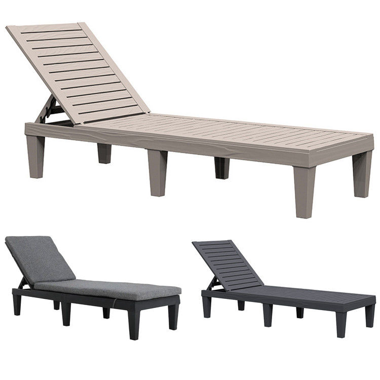 Muebles para el exterior Cama de sol para piscina silla de plástico apilada