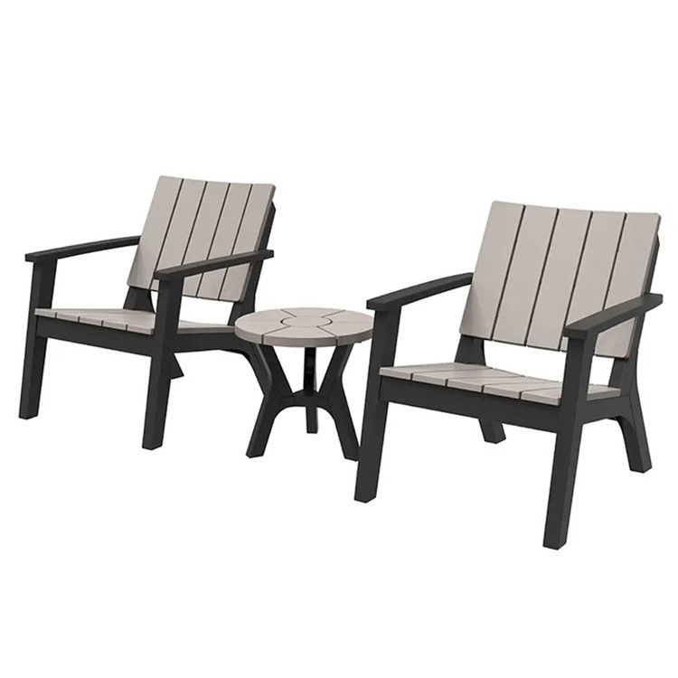 Conjunto de mesa y silla de madera de plástico para patio exterior nórdico jardín balcón restaurante café