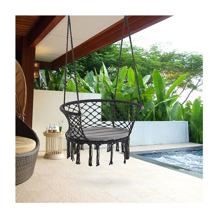 Muebles para exteriores Macrame Cordón de algodón hamaca Sombreras de sillas para interiores y exteriores