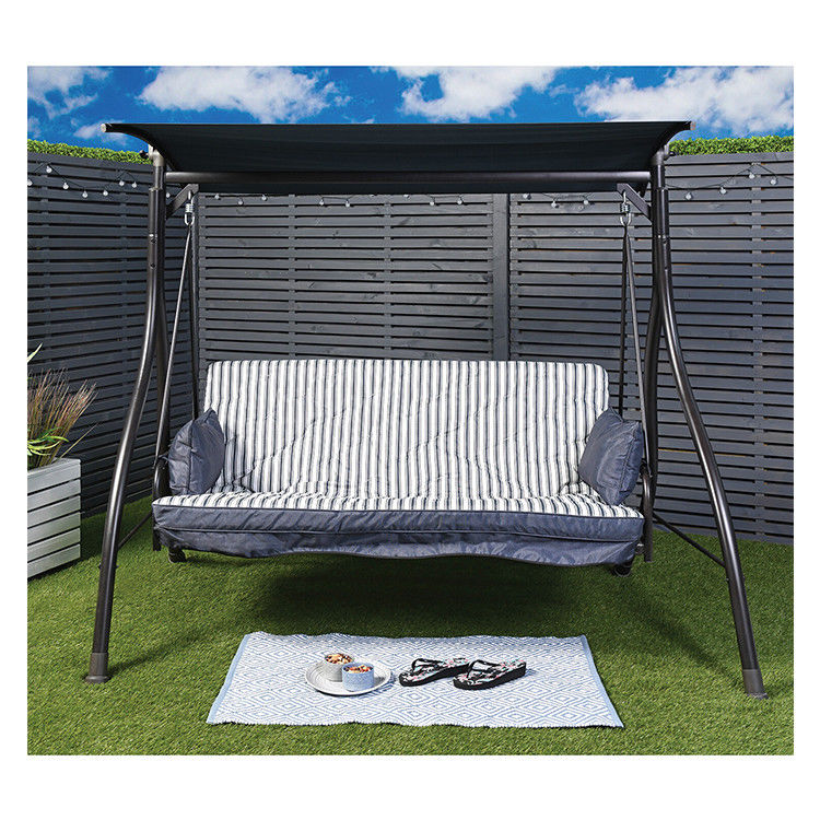 Confortable y duradera silla de oscilación de jardín de 3 asientos con capacidad de peso del dosel 340kg