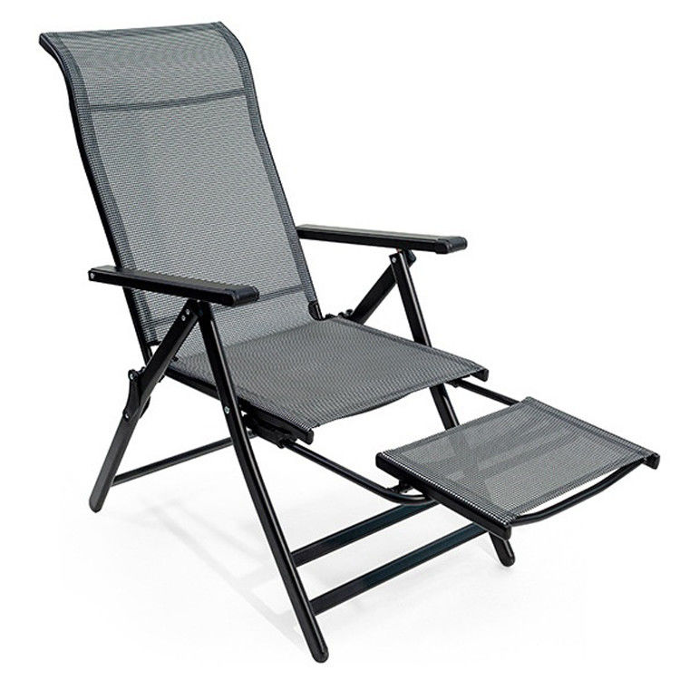 En el exterior en el interior Pedal de la malla del pie Tejido silla de PVC plegable silla de dormitorio silla para la playa
