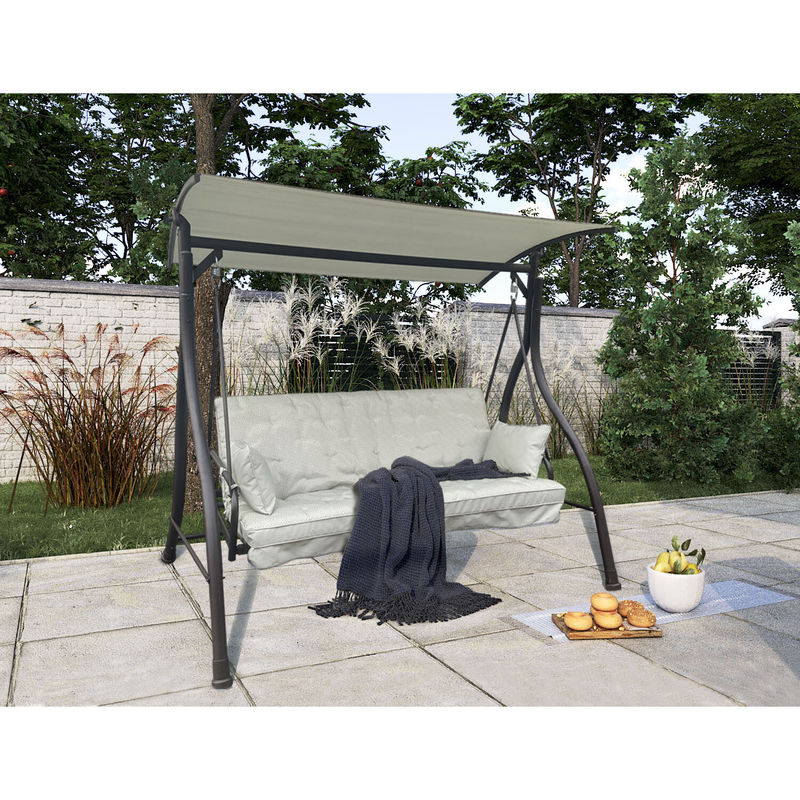 AJUNION 3 plazas cama columpiante exterior patio columpios silla colgante correo envasado y incluido