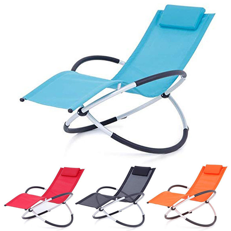 Muebles modernos para exteriores Plegable Silla mecedora de gravedad cero para jardín y playa de patio