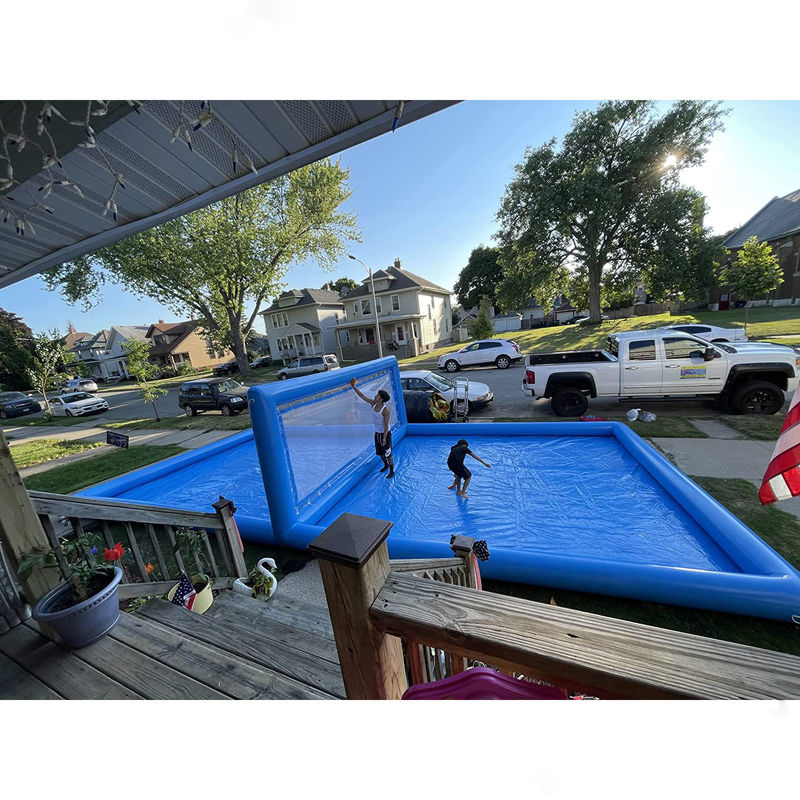 Corte de voleibol inflable de 33 pies al aire libre para piscina L32.8 x W16.5 x H7ft