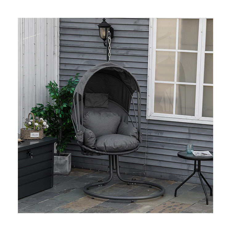 AJUNION Silla de huevo plegable y soporte La combinación perfecta para muebles de exterior