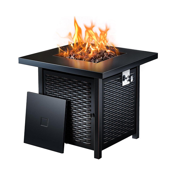 28"D x 28"W x 25"H Cuadrado Fuego de Propano al aire libre Mesa 50000 BTU Acero sin humo