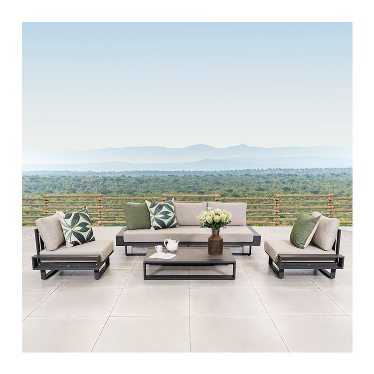 AJUNION Luxury Aluminium Sofa Set Muebles con mesa de café Tamaño L 120 x W80 x H26cm