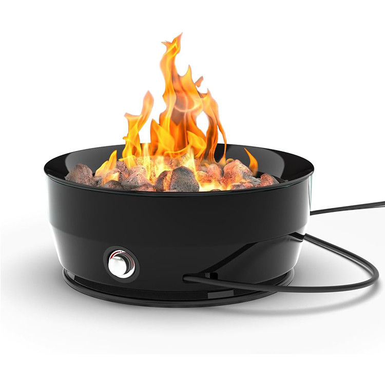 Fuego de gas sin humo redondo de 24,2"D x 24,2"W x 11,1"H 60000 BTU para acampar al aire libre