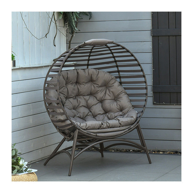 Actualice su patio con AJUNION 2 asientos silla de huevo plegable marco de acero diseño moderno