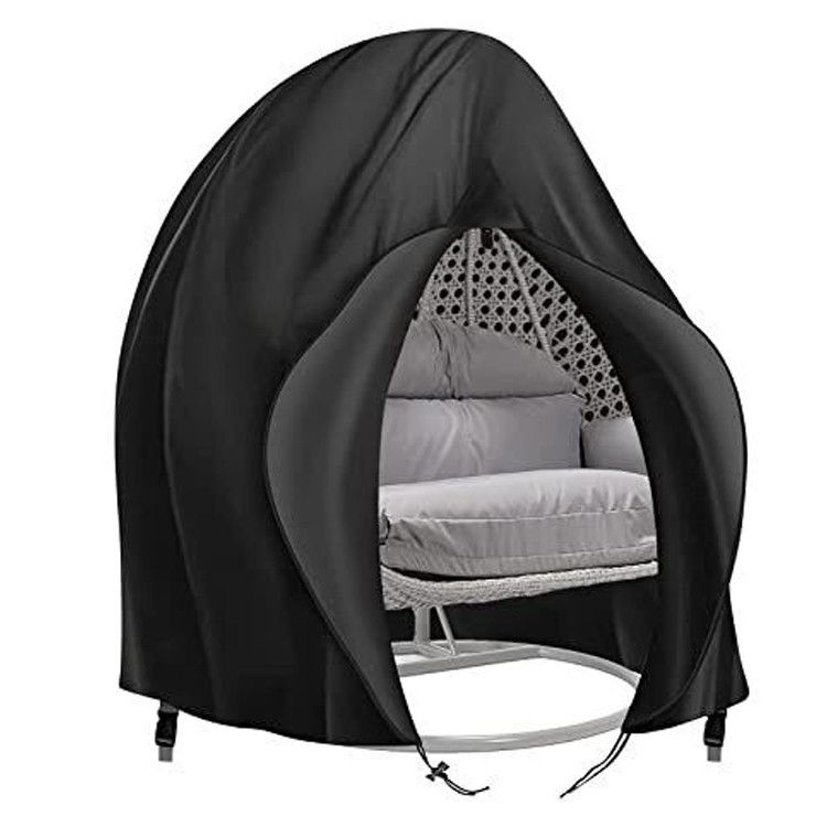 Patio exterior de color natural impermeable de trabajo pesado 600D silla de oscilación doble colgante grande protector contra el polvo