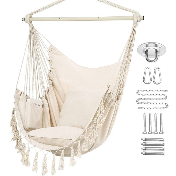 127*122*2.5cm Jardín al aire libre Camping Patio Plegable Portable Niños de algodón Cuerdas colgantes Swing Silla de hamaca