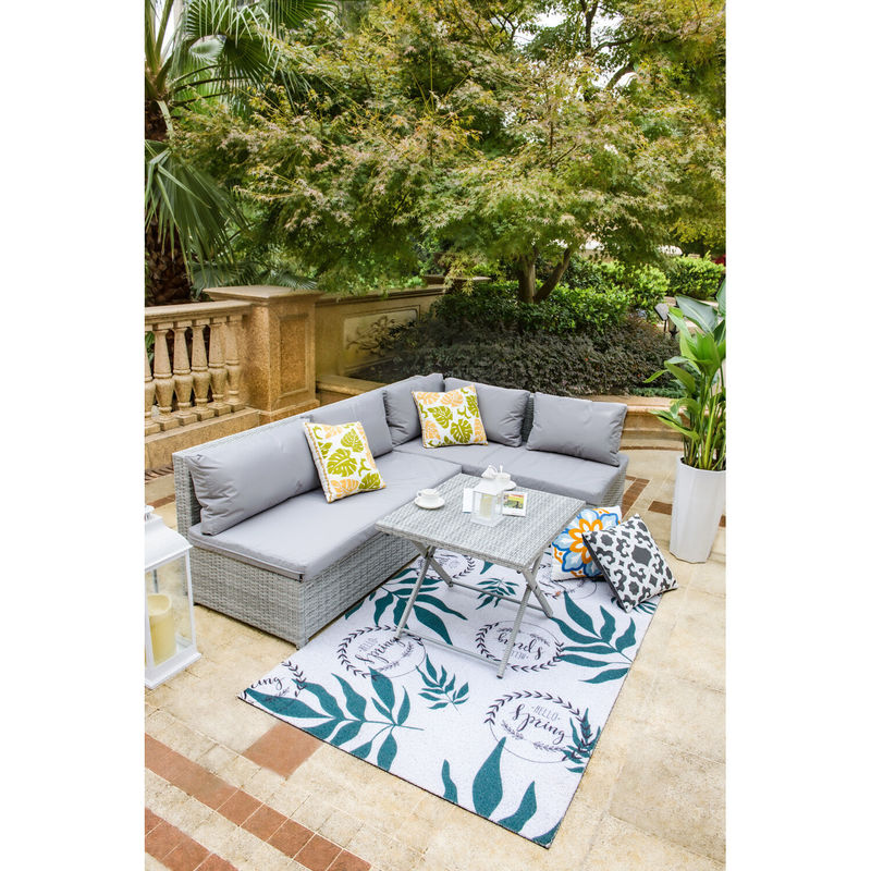 Transforma tu patio en un refugio de lujo con el juego de sofá de jardín tejido AJUNION Wicker