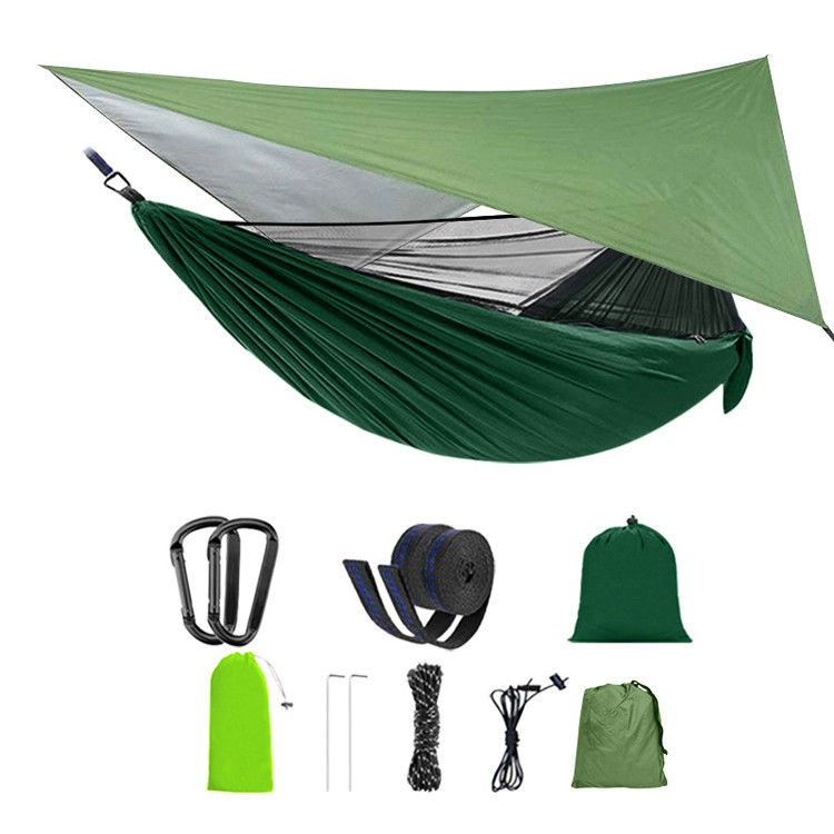 Paracaídas de jardín al aire libre portátiles ligeros plegables de nylon hamacas de campamento con mosquiteros