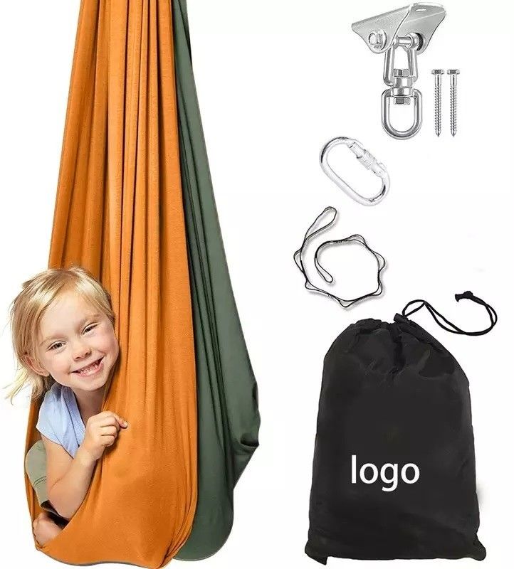 Embalaje de correos Niños Niños Terapia doble Sensorial Aérea Yoga hamaca swing Logotipo personalizado