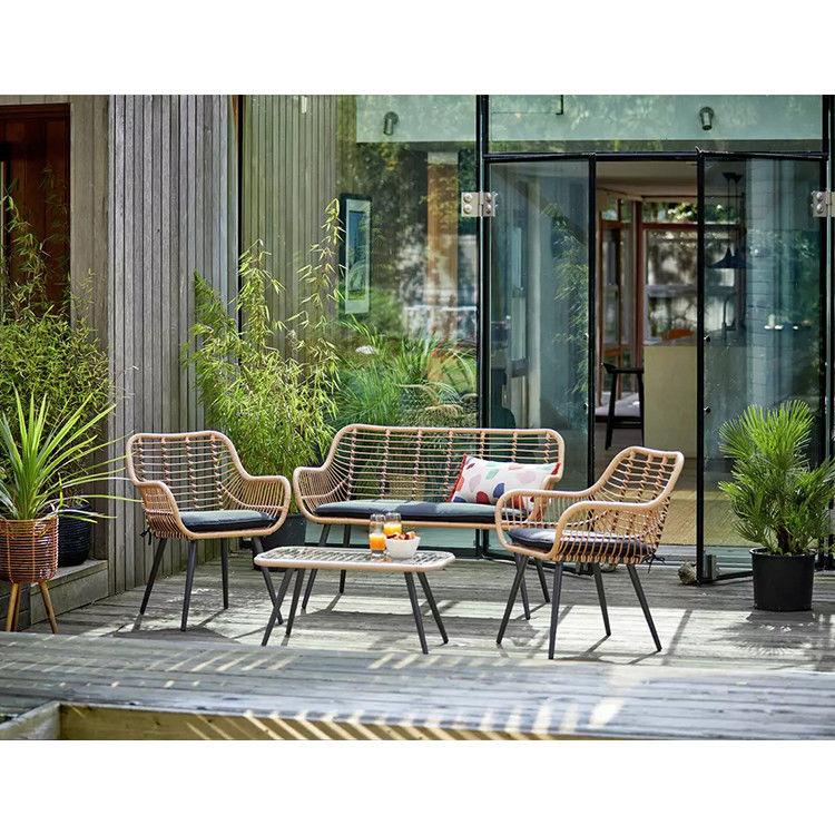 Transforma tu jardín con AJUNION 4 piezas de muebles de exterior para todo tipo de clima