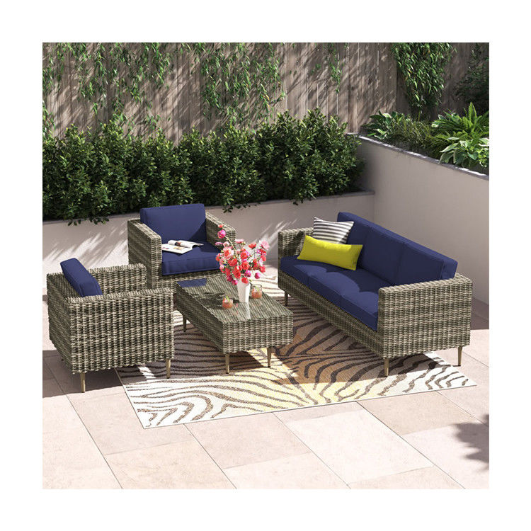 27.5' H X 30' W X 29' D Tamaño de silla Muebles de jardín de ratán Conjunto para vivir al aire libre